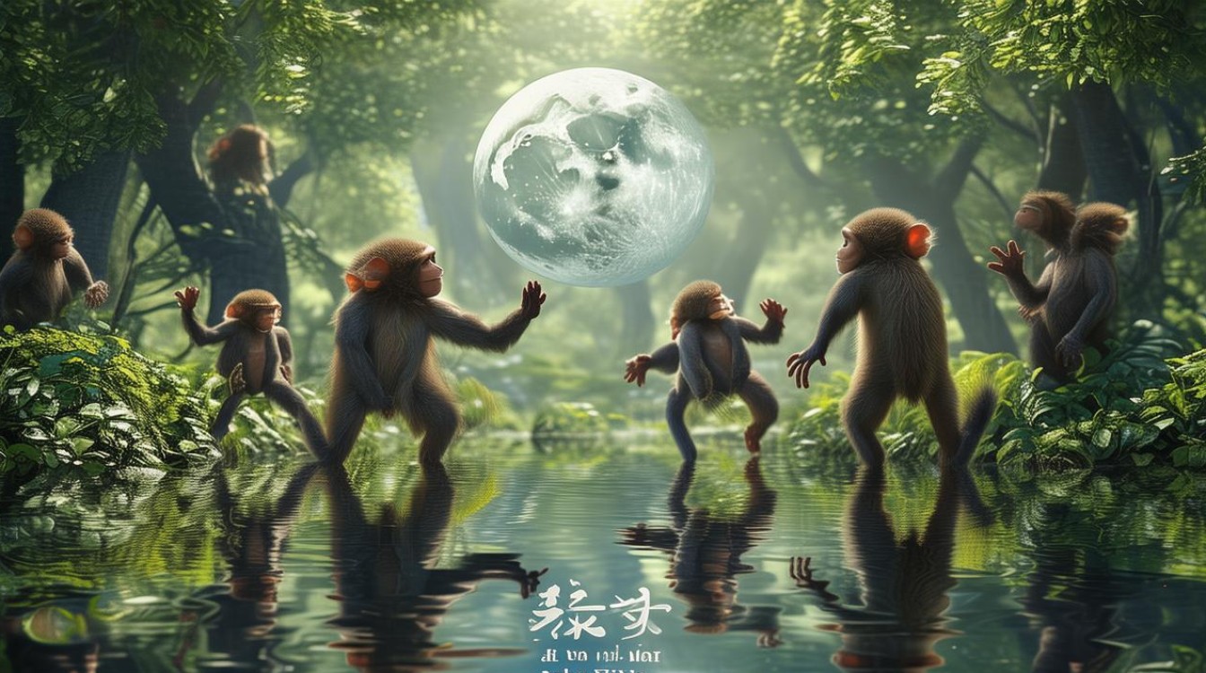 猴子捞月亮 空忙一场 猴子捞月亮 空忙一场