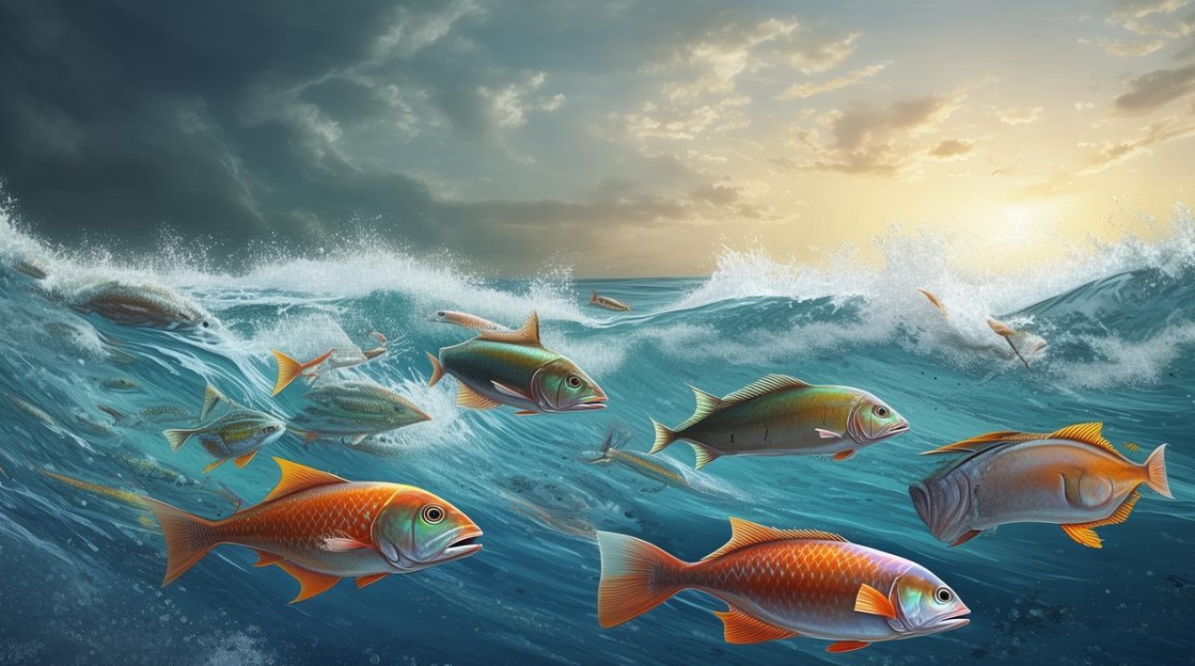 大海里的鱼 经过风浪