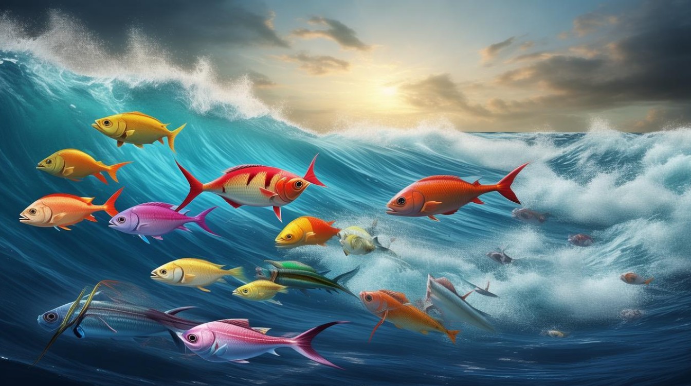 大海里的鱼 经过风浪