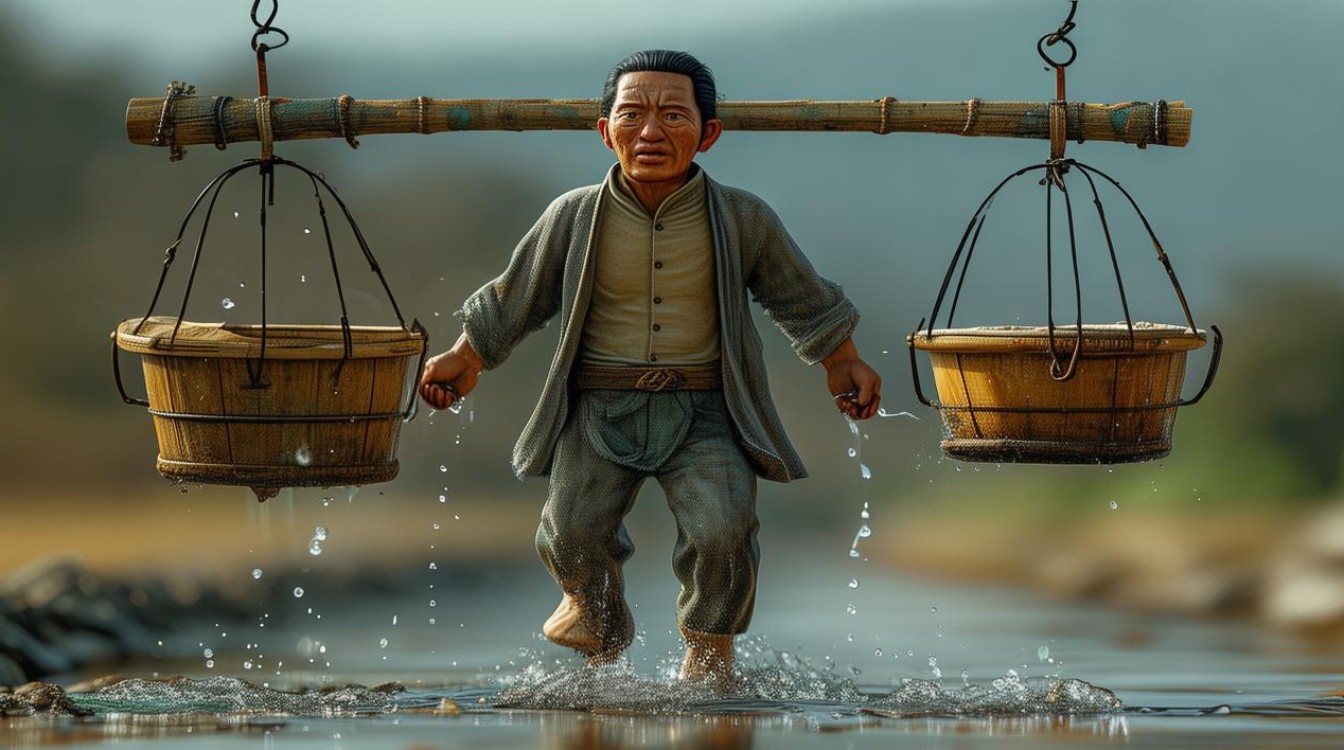 扁担挑水 一心挂了两头 扁担挑水 一心挂了两头