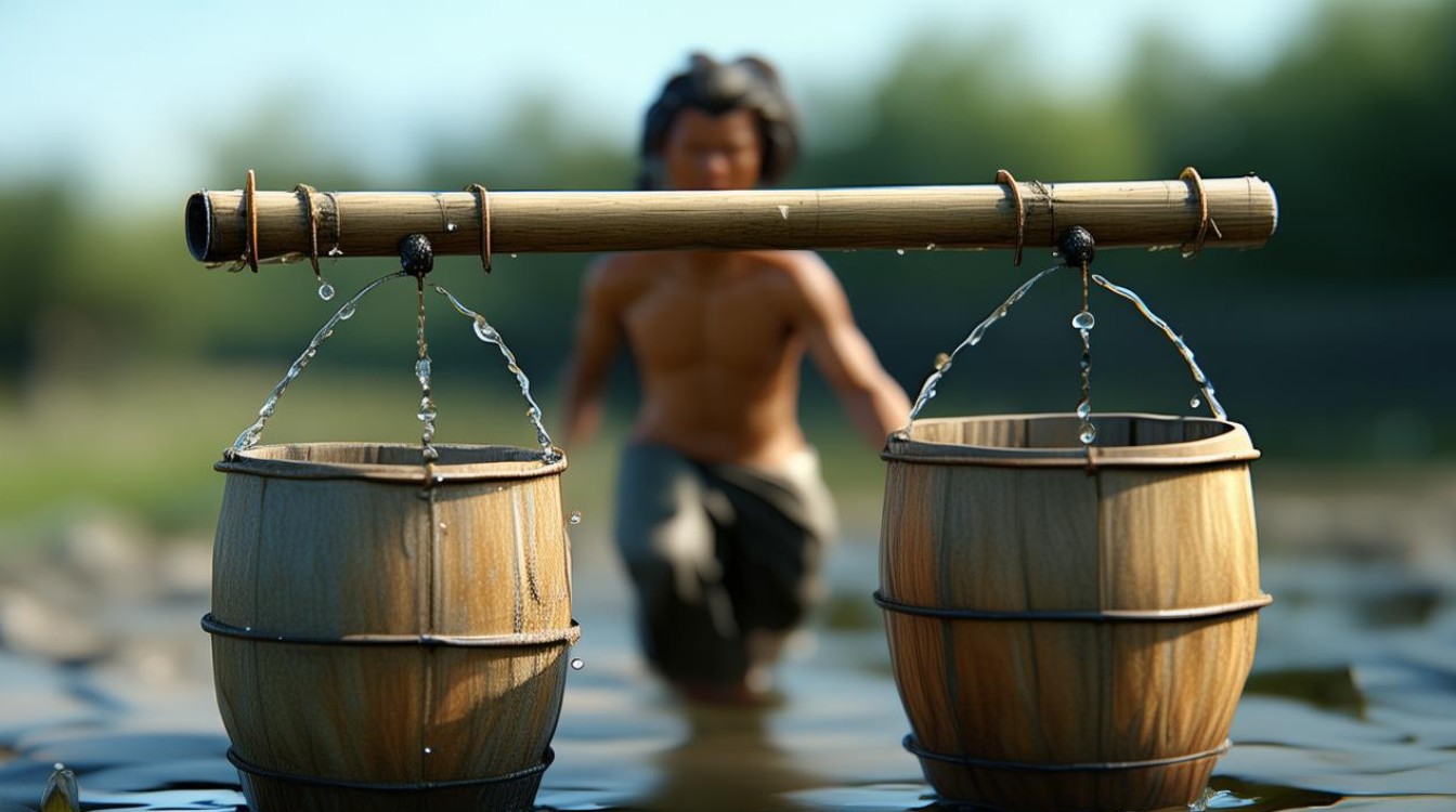 扁担挑水 一心挂了两头 扁担挑水 一心挂了两头