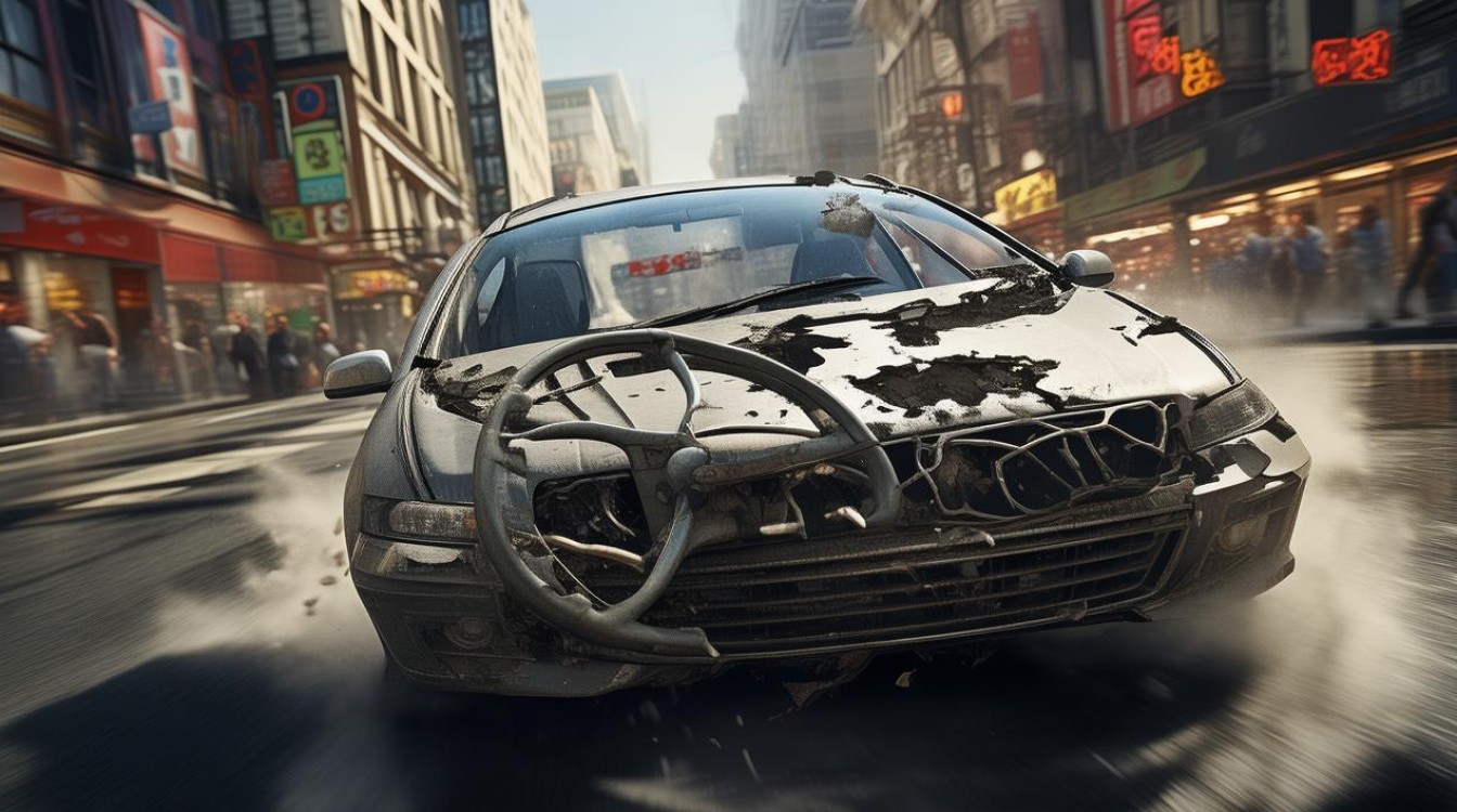 汽车坏了方向盘 横冲直撞